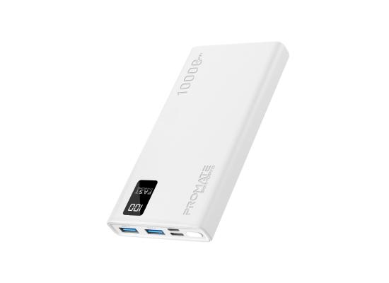 Promate Bolt-10Pro Super-Slim Power Bank 10W USB-C, LED Battery Display and Over Charge Protection
